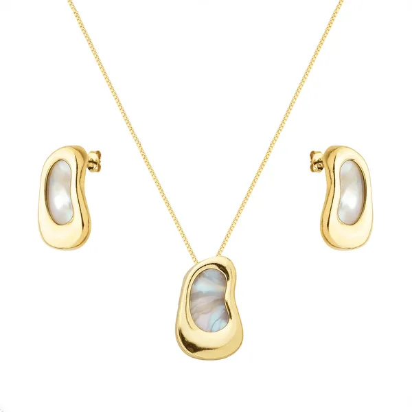 Conjunto Dourado Orgânico Madrepérola