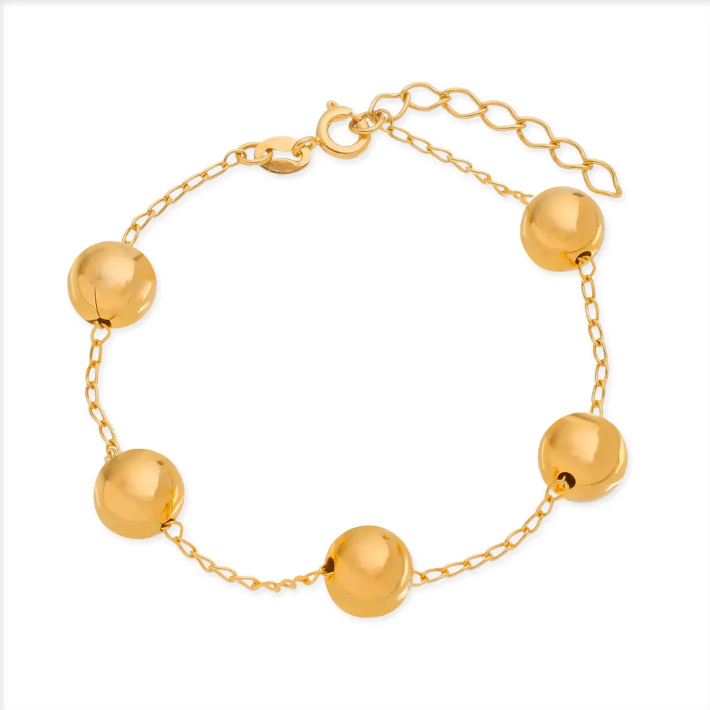 Pulseira Dourada de Bolas Grandes