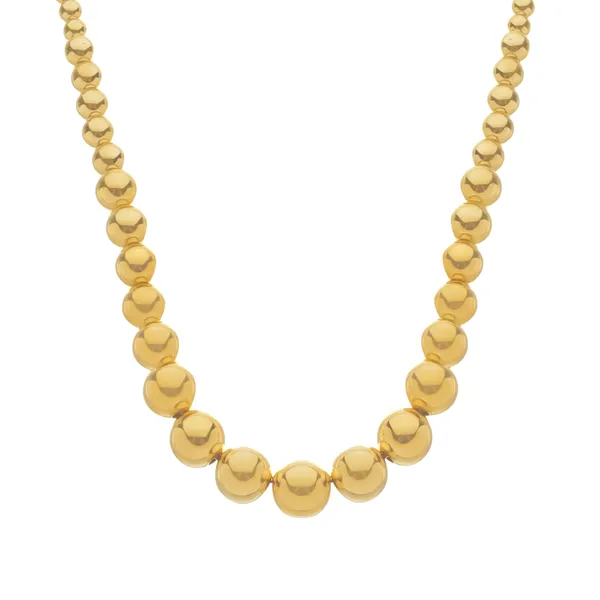 Colar Dourado de Bolas Crescentes